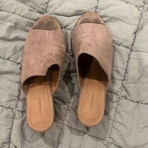 14th & Union Taupe Suede Mules